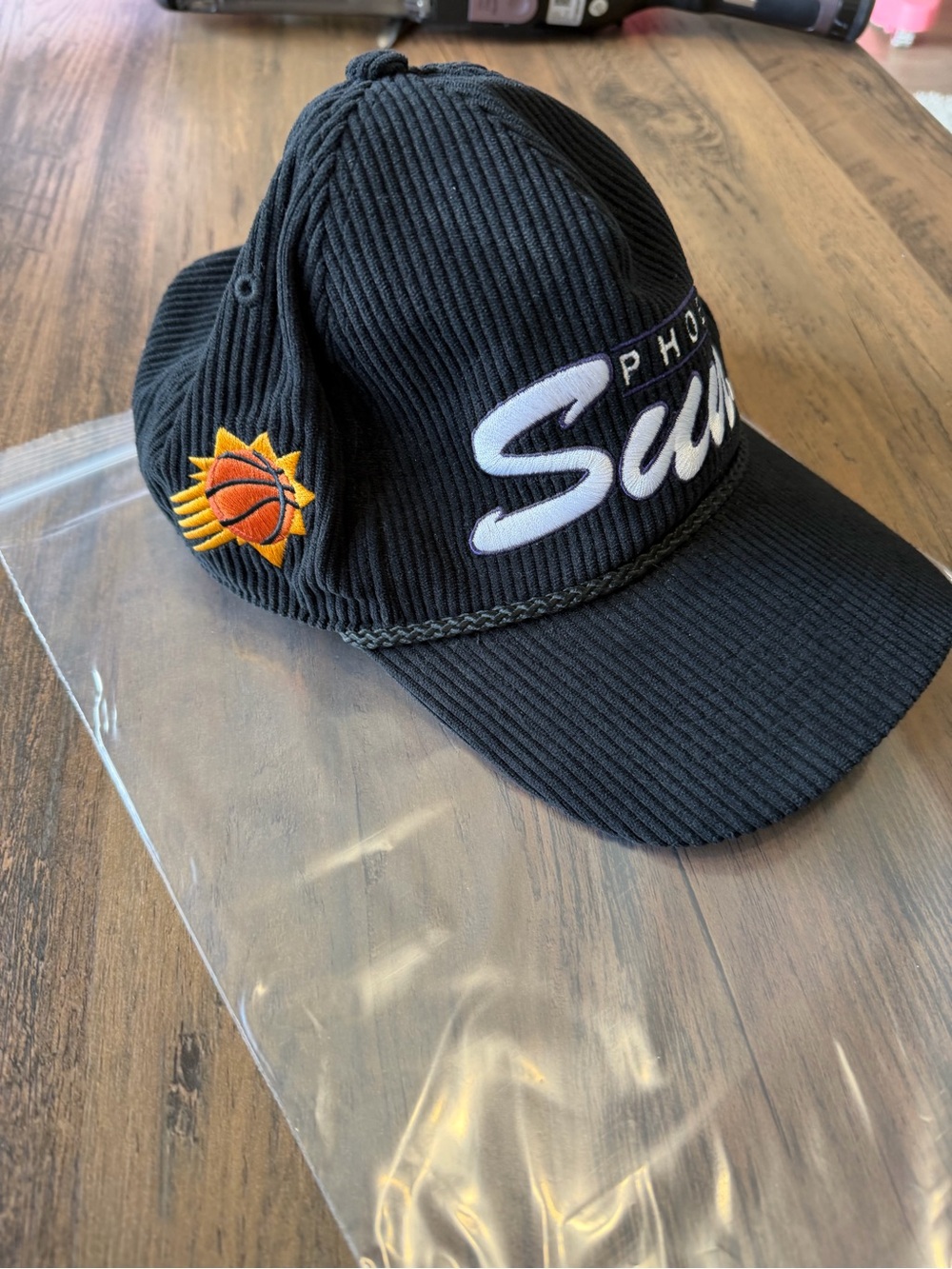 '47 Black Corduroy Baseball Cap Phoenix Suns embroidered Green Undervisor NeW - Picture 11 of 15